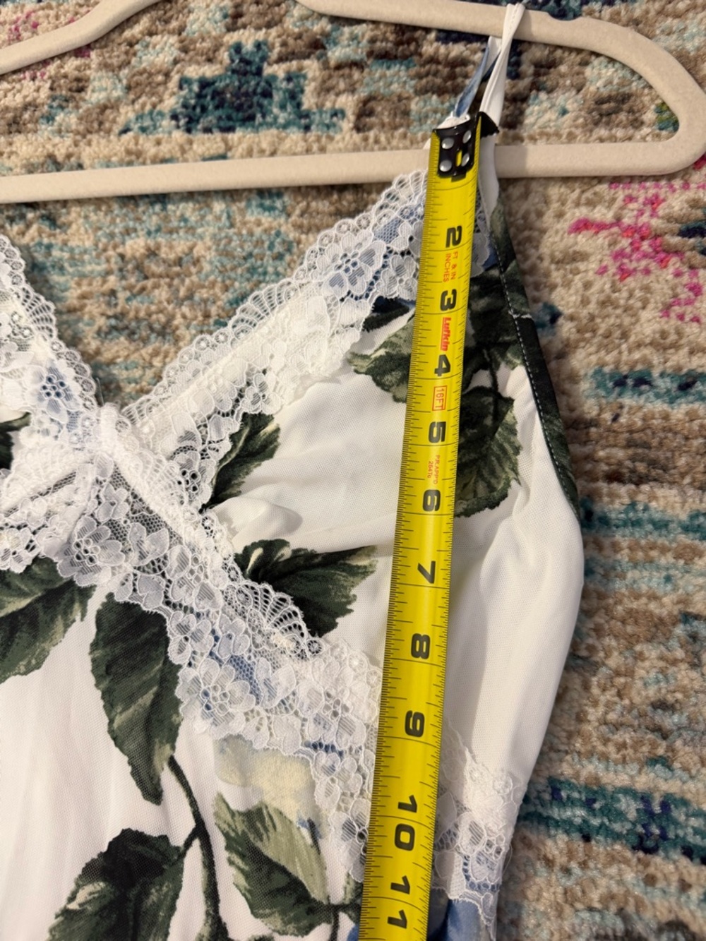 Thirty Thirty Floral Lace-Trim Maxi Dress in Blue and white - Picture 6 of 9